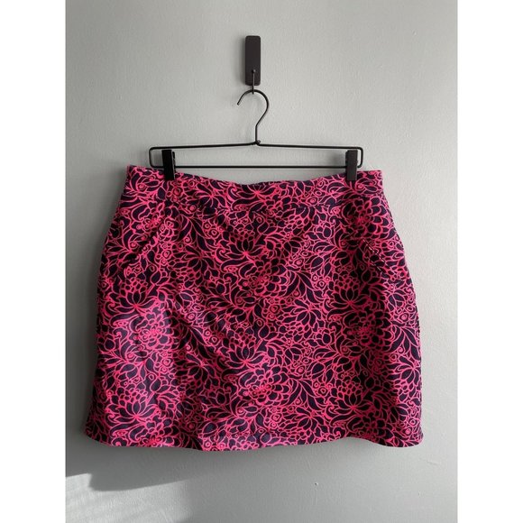 Talbots Pants - Talbots Knit Spandex Skort Skirt with Pockets Floral Pink Elastic Waist Size L